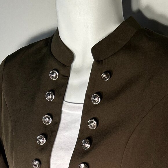 Olive Green SZ S Military Style Jacket/ Blazer Timeless Preppy Academia Office - Picture 3 of 9